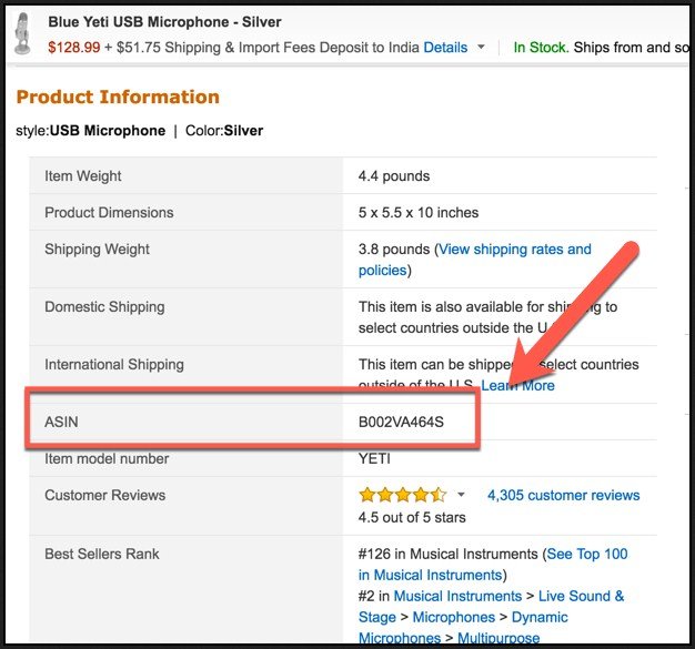 Amazon Product ASIN Number