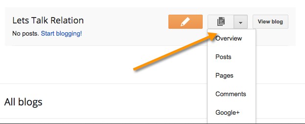BlogSpot dashboard