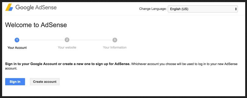 Creating AdSense Gmail account - Step 1
