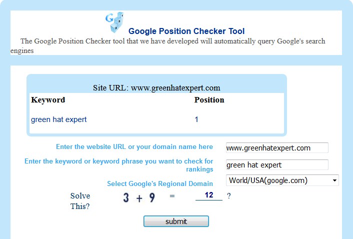 google keyword rank checker