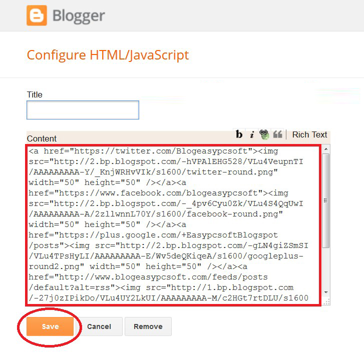 PASTE your complete code which you copied from the Word Document into the HTML box and then Click SAVE