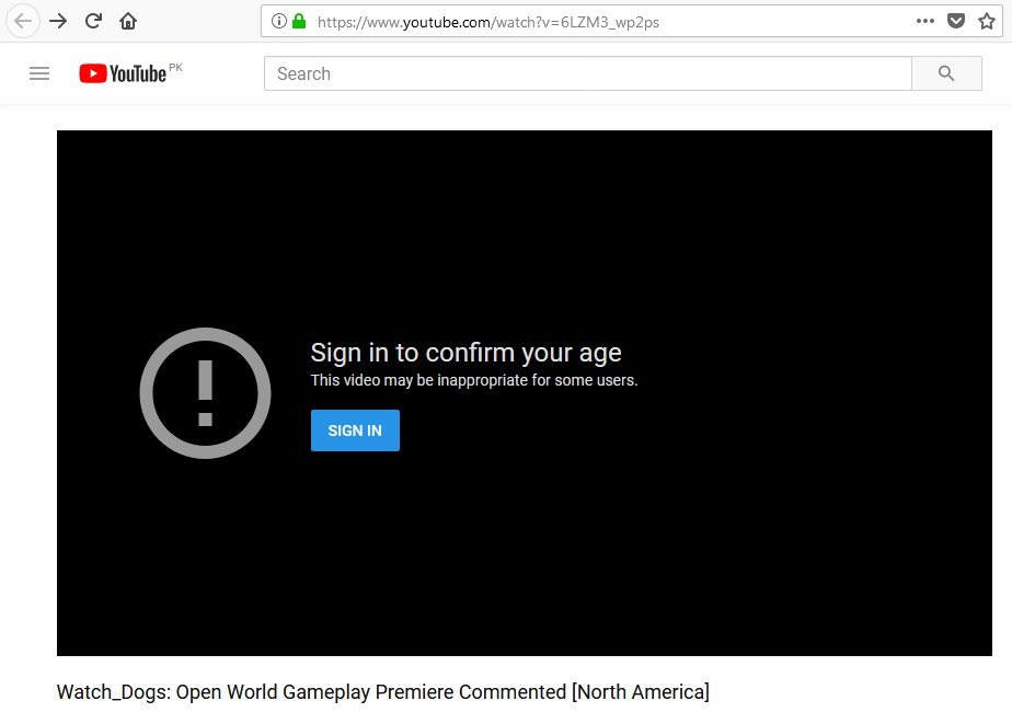 Youtube - log in to confirm your age