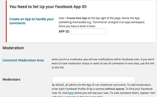 fb comments plugin settings