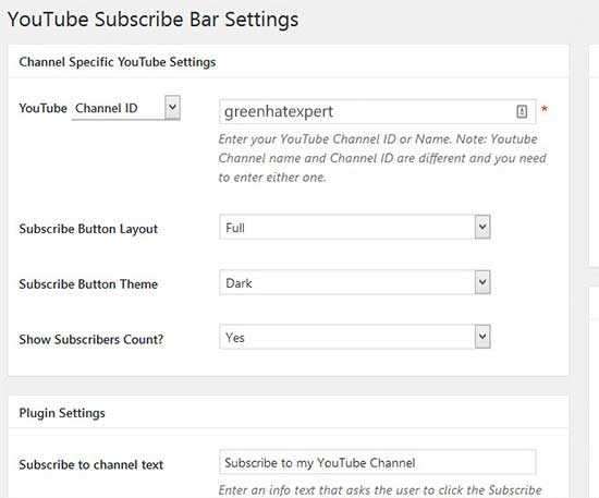 youtube bar settings ytsubscribe