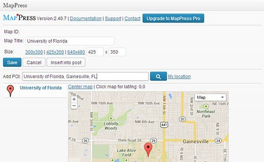 mappress google maps plugin