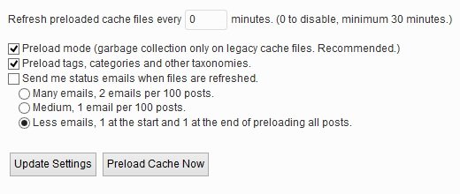 wp super cache preload