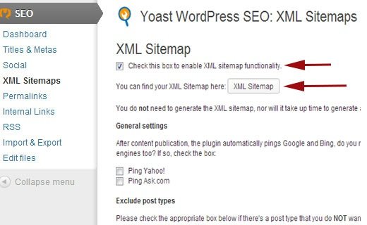 enable sitemaps wp seo