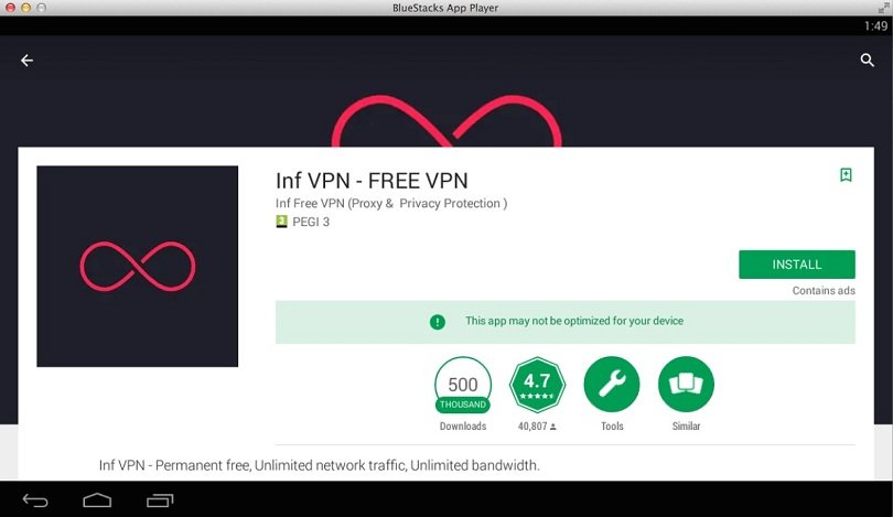 install inf vpn app on pc