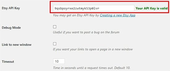 add valid etsy api key