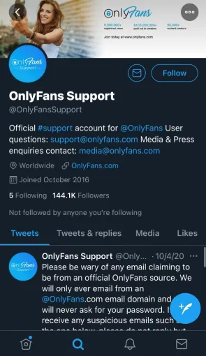 Onlyfans twitter support