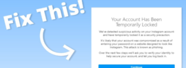 Your account has been temporarily locked on instagram