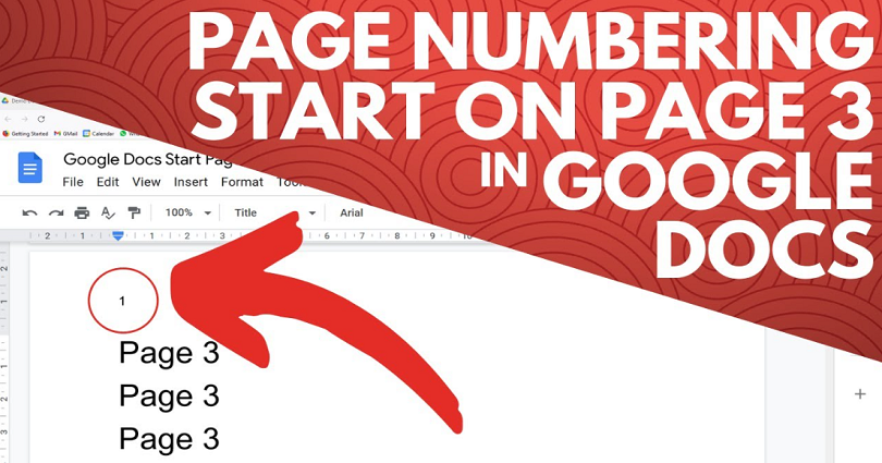 How to Start Page Numbers on Page 3 in Google Docs