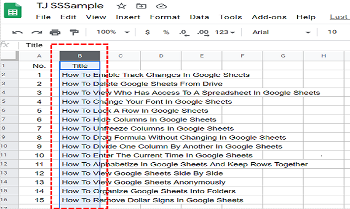 How to Change Column Width in Google Sheets