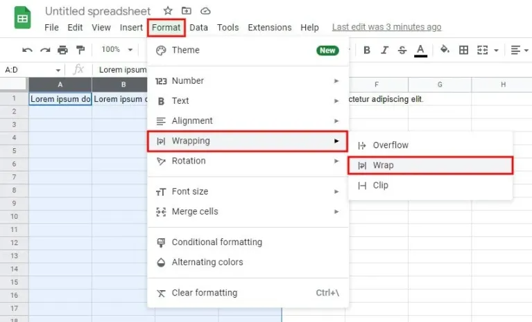 How to Fit Text in Google Sheets