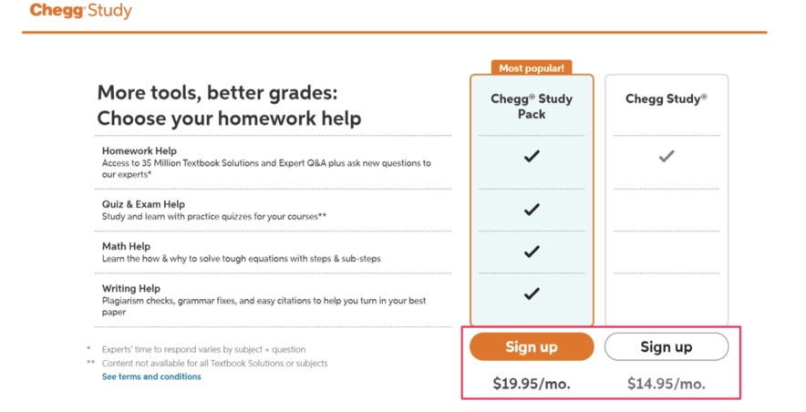 chegg study plan