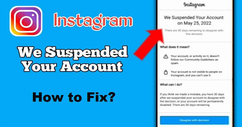 how to fix we suspended your account on instagram