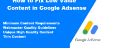 How to Fix low value content in adsense
