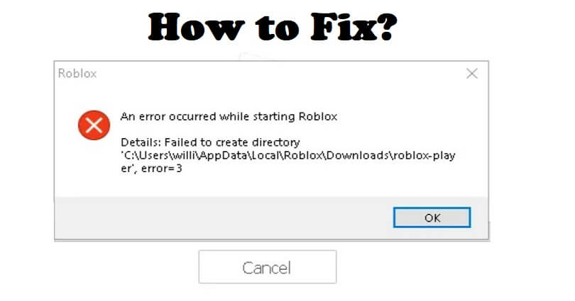 an error occurred while starting roblox