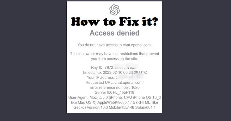 How to Fix You Do Not Have Access to chat.openai.com