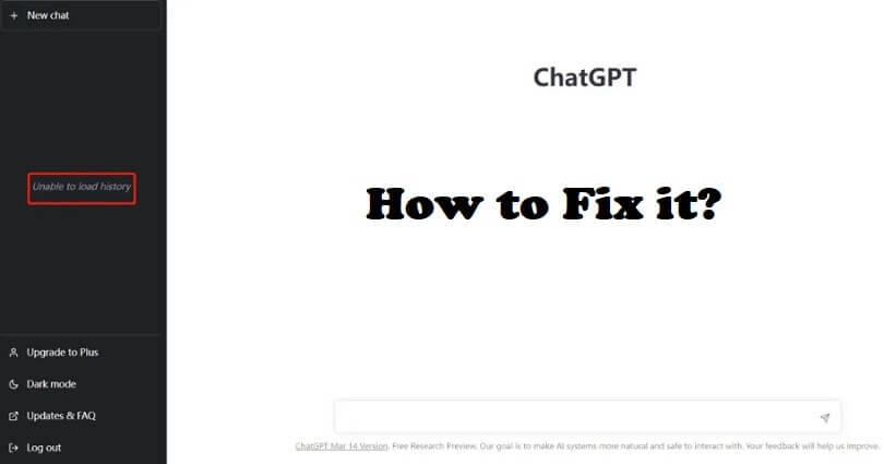 Unable to load history chatgpt