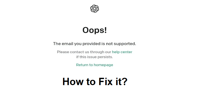 The email you provided is not supported ChatGPT