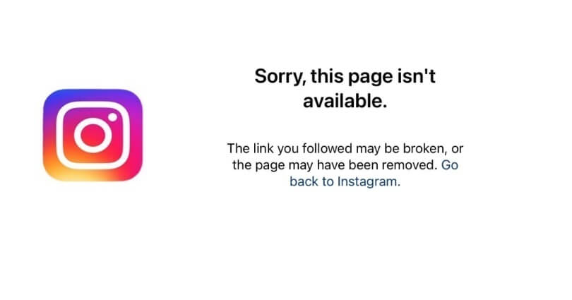 The link you followed may be broken instagram