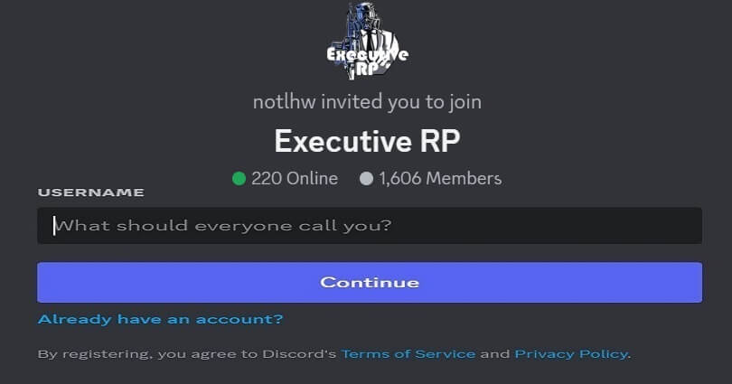 Executive Roleplay Discord Server