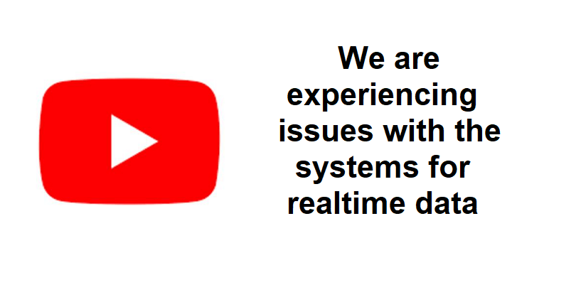 We are experiencing issues with the systems for realtime data on YouTube Studio