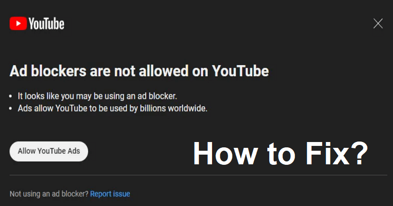 ad blockers are not allowed on youtube