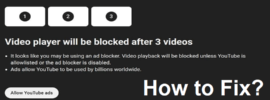 video player will be blocked