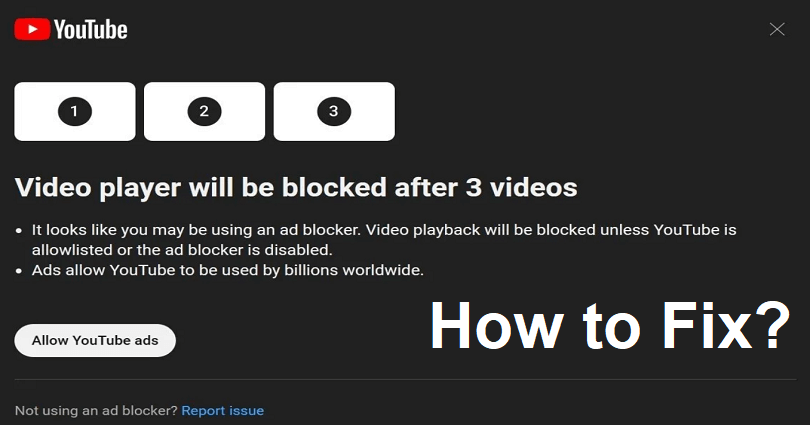 video player will be blocked